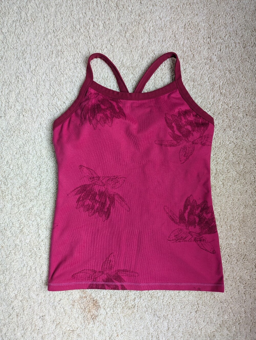 Lululemon Power Y Tank Cranberry Red Size 8